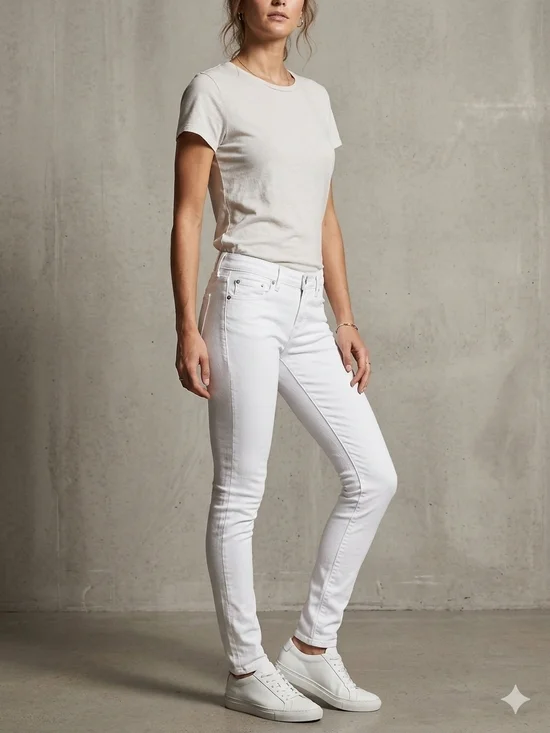 Express Women’s Skinny Jeans in White - Picture 1 of 2